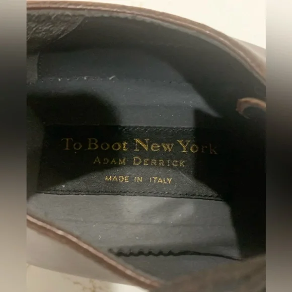 TO BOOT NEW YORK Brown Leather Blakeley Plain Toe Derby Oxfords Shoes Sz 11.5